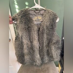 Steve Madden Faux Fur Vest - Mixed Grey - Size women’s medium.